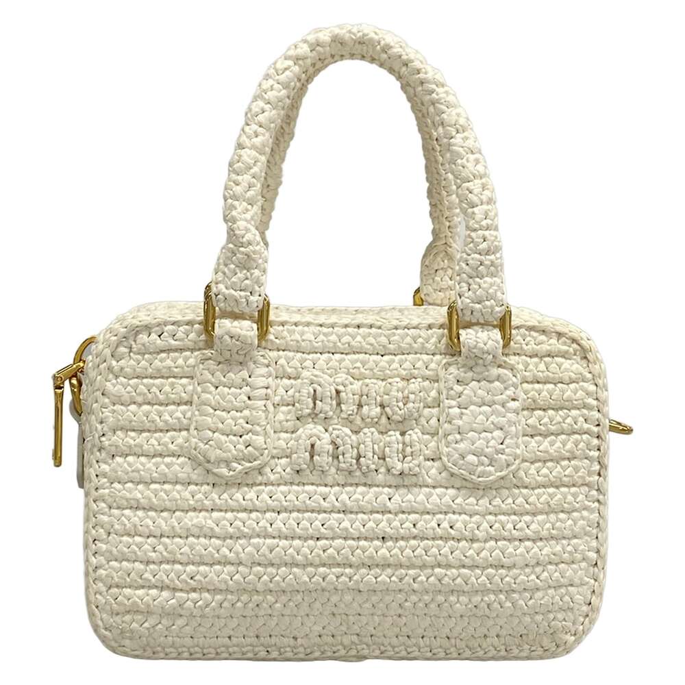 Miu Miu miumiu Handbag 5BB123 Raffia Leather